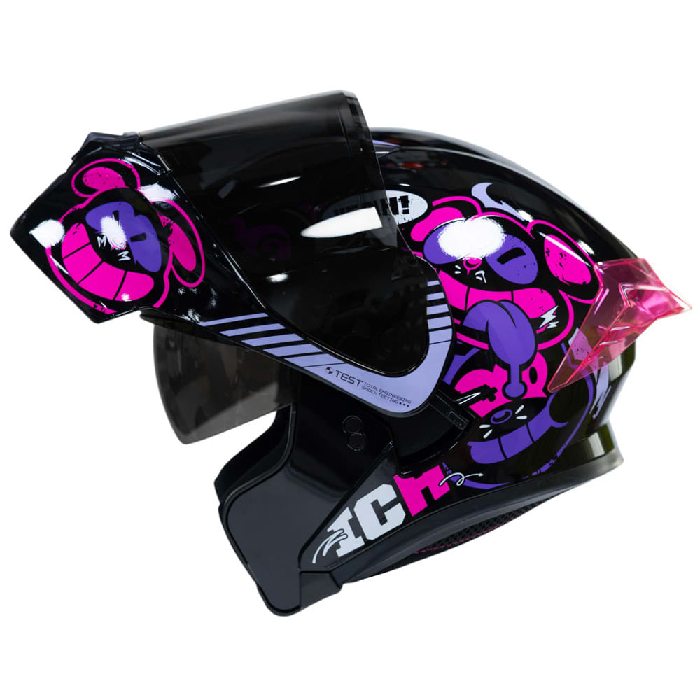 CASCO ICH 3120 TURN ON FC SM | CASCO ABATIBLE CERTIFICADO DOT 3CV CON SUN VISOR2