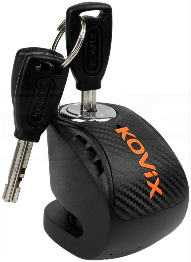 Candado Disco Moto Kovix Kns6 negro Pin 6mm Con Alarma 120db1