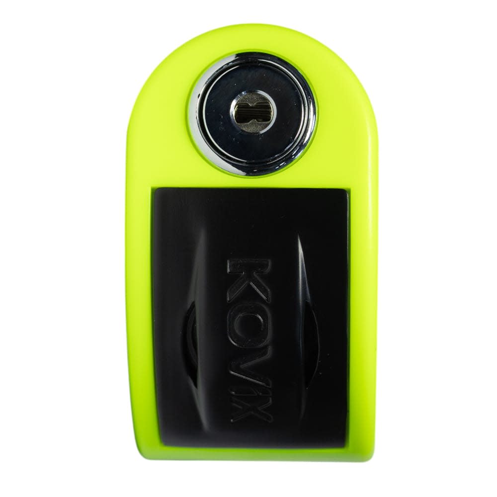 CANDADO DISCO MOTO KOVIX CON ALARMA KT6-FO VERDE FLÚOR | SEGURIDAD INTELIGENTE PARA TU MOTOCICLETA4