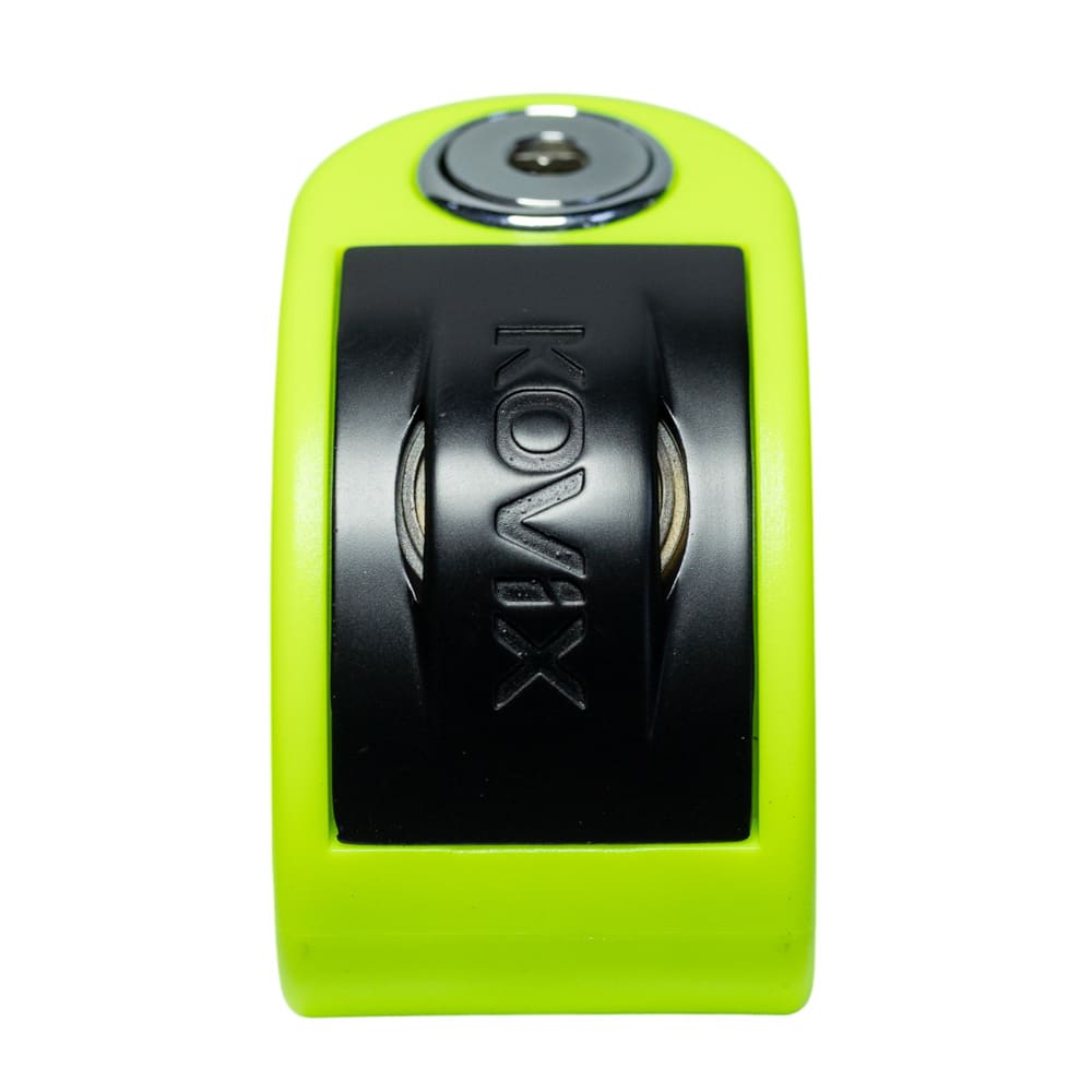 CANDADO DISCO MOTO KOVIX CON ALARMA KT6-FO VERDE FLÚOR | SEGURIDAD INTELIGENTE PARA TU MOTOCICLETA2