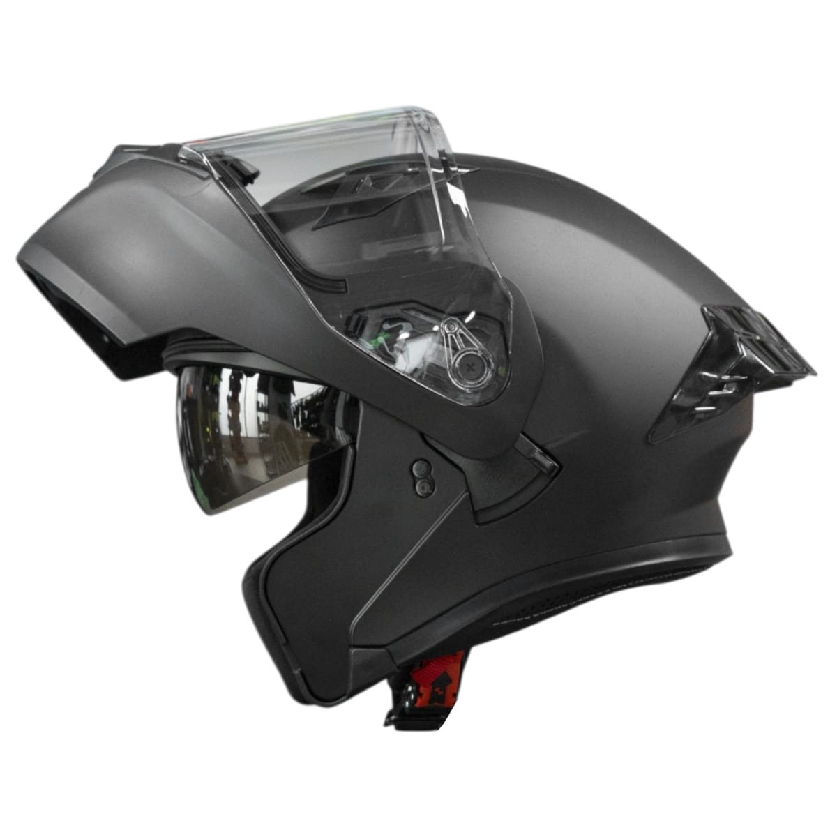 CASCO ICH 3120 SOLID NEGRO OPACO | CASCO ABATIBLE CERTIFICADO DOT CON SUN VISOR2