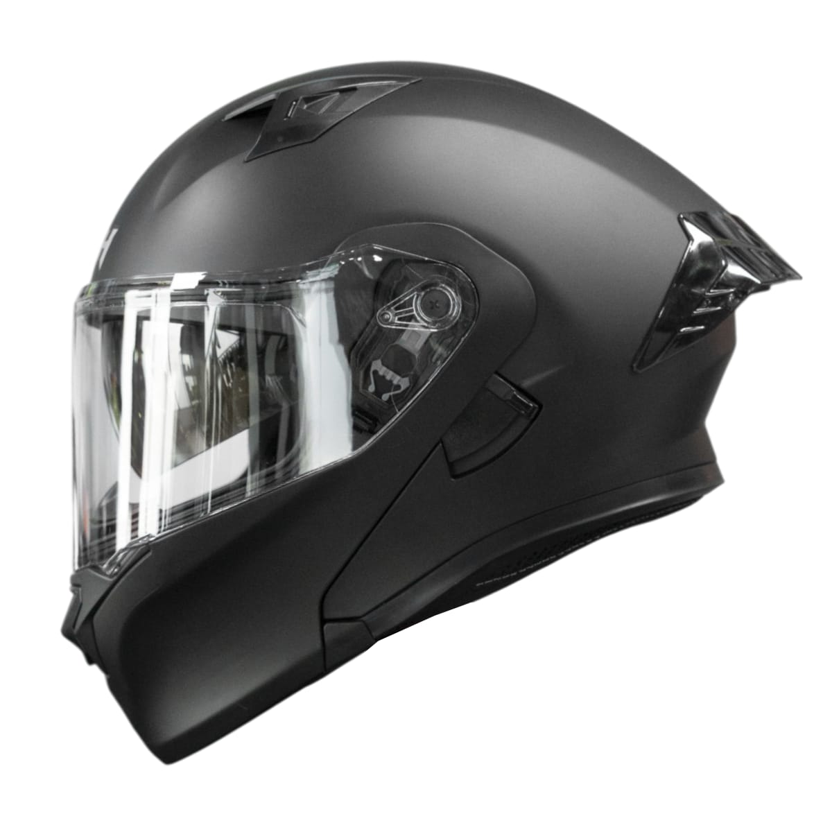 CASCO ICH 3120 SOLID NEGRO OPACO | CASCO ABATIBLE CERTIFICADO DOT CON SUN VISOR1