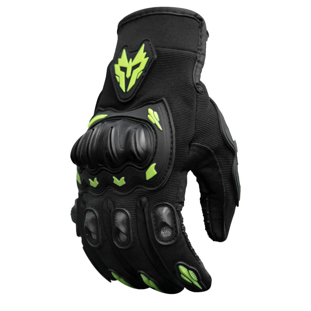 Guantes para moto jiaspeed st01 verde con protecciones1