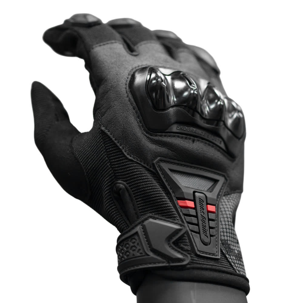 GUANTES PARA MOTO ONES AGAIN NEGRO ROJO TOUCH | CONTROL Y PROTECCIÓN PARA CADA RECORRIDO3