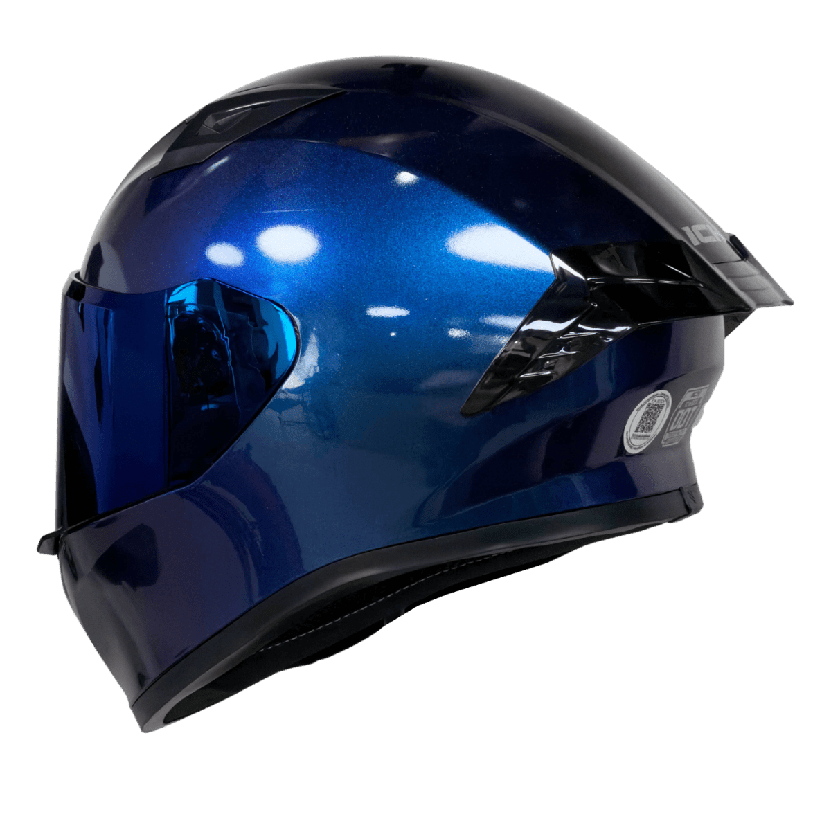 CASCO ICH 503 SOLID CAMALEÓN AZUL | CASCO INTEGRAL CERTIFICADO DOT QR2