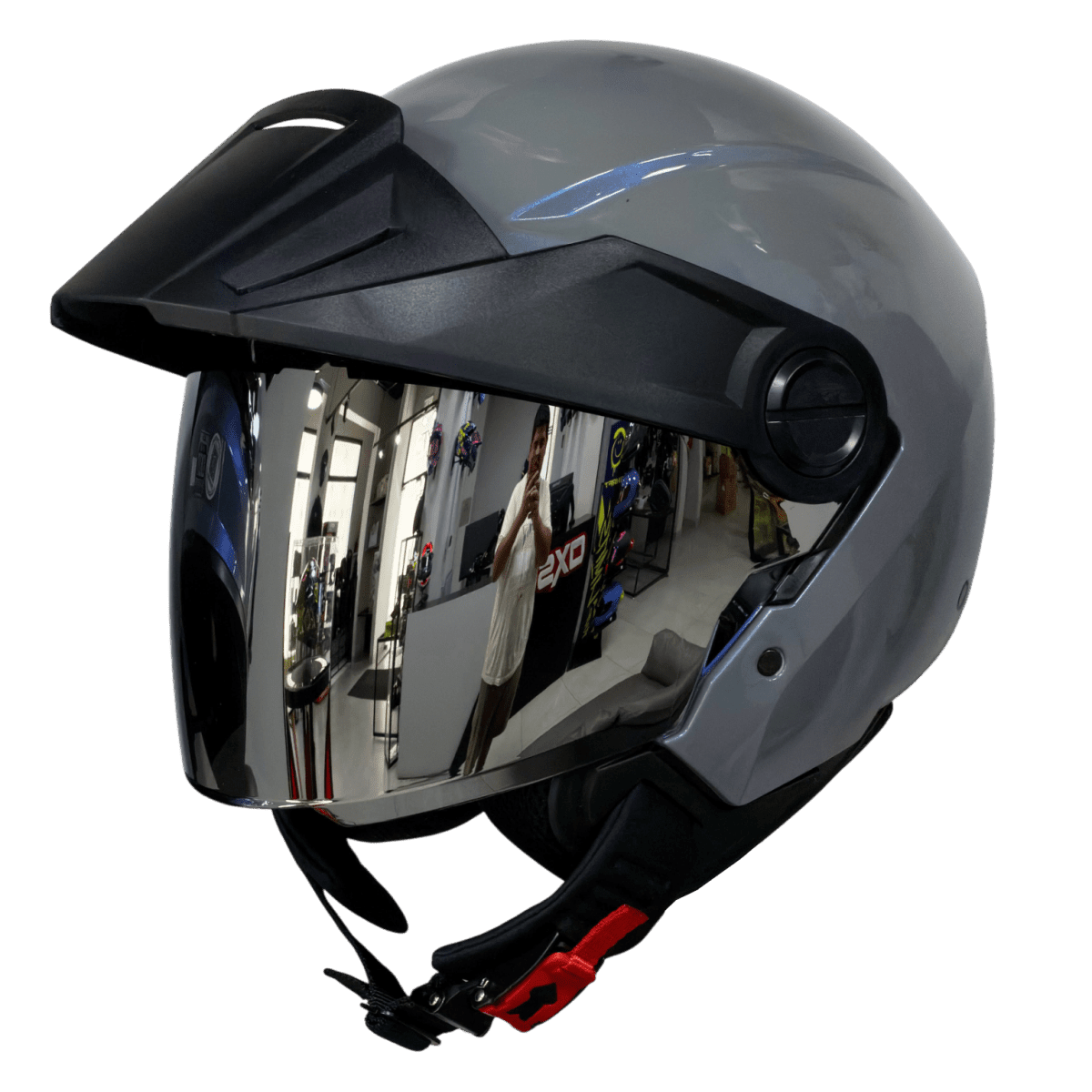 CASCO ICH 102 CAMALEÓN GRIS | CASCO ABIERTO URBANO CERTIFICADO DOT CON VISERA1