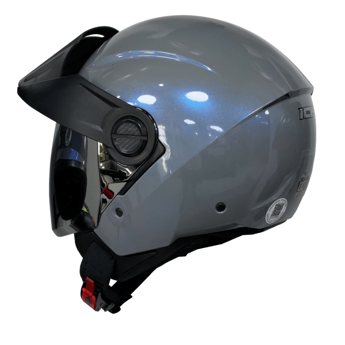 CASCO ICH 102 CAMALEÓN GRIS | CASCO ABIERTO URBANO CERTIFICADO DOT CON VISERA3