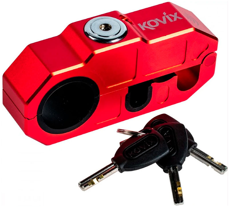 CANDADO MANILLAR PARA MOTO KOVIX CON ALARMA 120DB KHL-R 10MM | SEGURIDAD VISIBLE Y EFECTIVA1