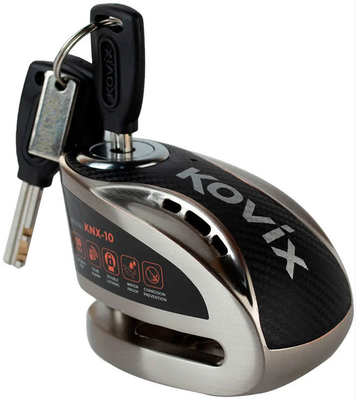Candado disco para moto kovix knx10 metal con alarma 120db seguro de 10mm doble lock1