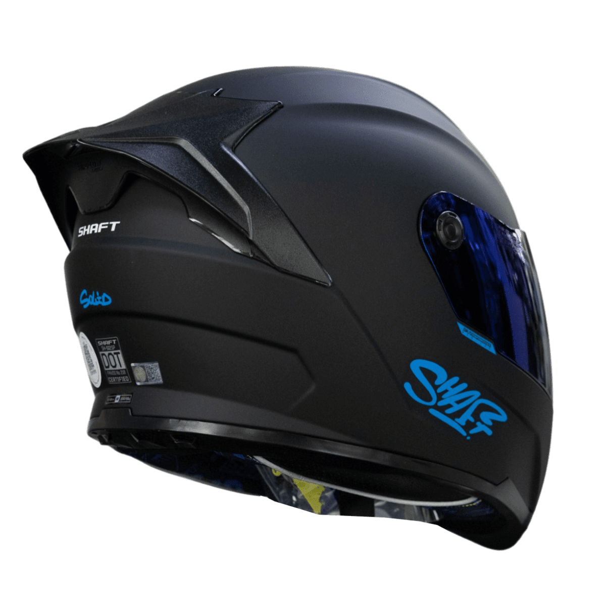 CASCO SHAFT 502SP SOLID NEGRO AZUL | CASCO INTEGRAL CERTIFICADO DOT ACREDITADO2