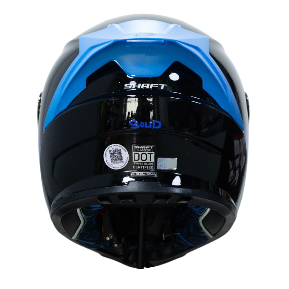CASCO SHAFT 502SP SOLID NEGRO AZUL | CERTIFICADO DOT ACREDITADO2