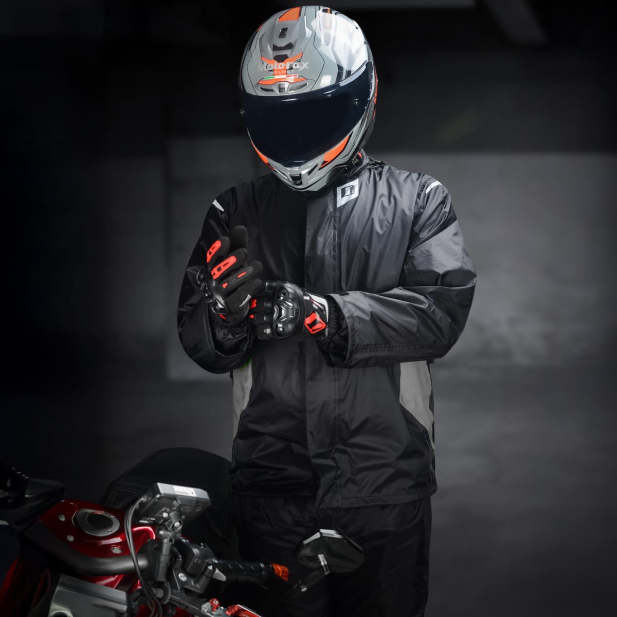 CONJUNTO TRAJE IMPERMEABLE ONES AGAIN SJ08 NEGRO GRIS WATERPROOF | PROTECCIÓN TOTAL CONTRA LA LLUVIA2
