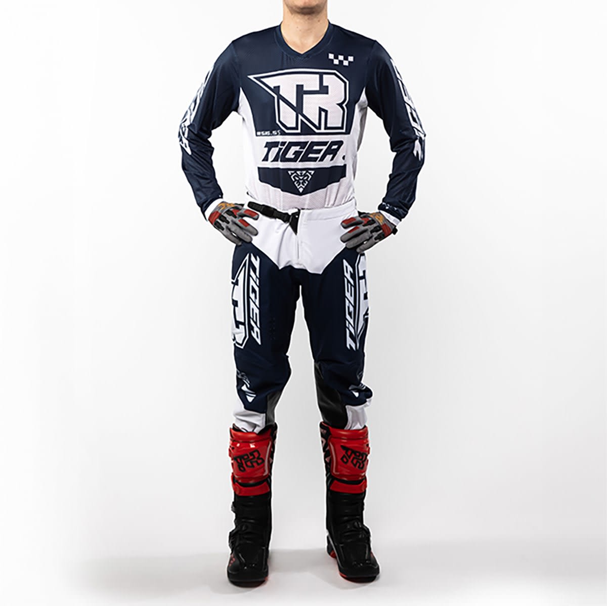TRAJE PARA MOTO TIGER RACING TR 5.5S BLANCO AZUL MOTOCROSS ENDURO | RENDIMIENTO Y ESTILO OFF-ROAD1