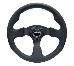 VOLANTE DEPORTIVO DE CUERO - NEGRO 320MM | NRG