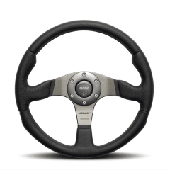 VOLANTE DEPORTIVO RACE CUERO NEGRO - GRAFITO 350MM | MOMO