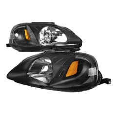 FOCOS DELANTEROS HONDA CIVIC 99-00 (EJ-EM-EK) - BLACK AMBER
