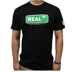 POLERA NEGRA  LOGO  VERDE  | REAL STREET