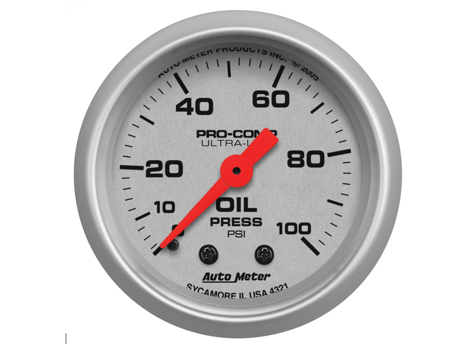 MANOMETRO PRESION DE ACEITE MECANICO ULTRA LITE (52MM) | AUTOMETER1