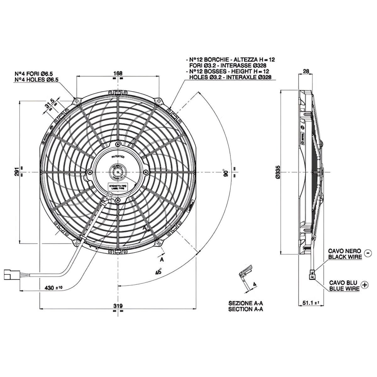 ELECTRO VENTILADOR PULL/CURVED 909 CFM - DIAM. 12'' (30 CMS) | SPAL2