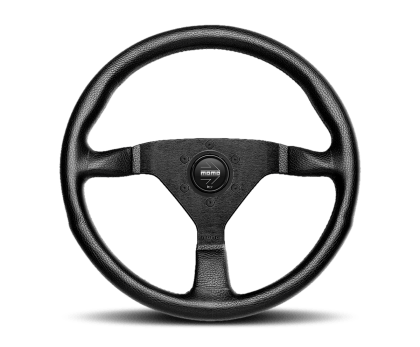 VOLANTE DEPORTIVO MONTECARLO - CUERO NEGRO 350MM | MOMO1