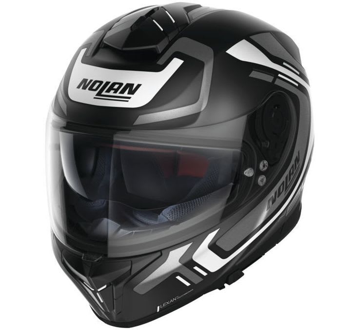 CASCO DE PILOTO N80-8 ALLY N-COM - FLAT NEGRO/BLANCO TALLA XL | NOLAN1