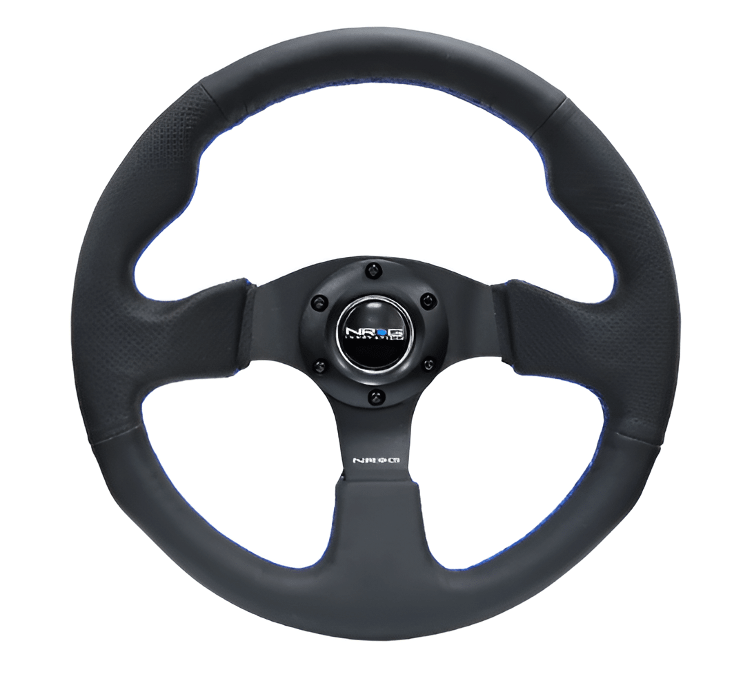 VOLANTE DEPORTIVO DE CUERO - NEGRO 320MM | NRG1