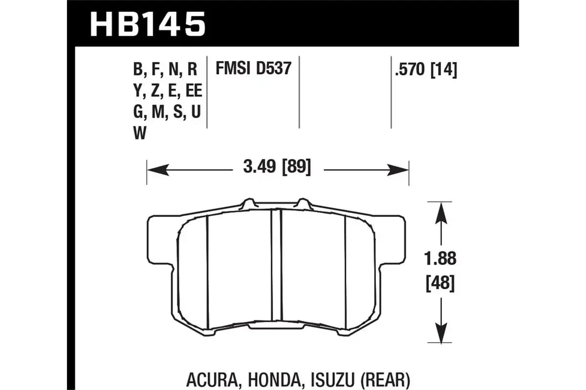 PASTILLAS DE FRENO TRASERAS HONDA - HB145 | HAWK PERFORMANCE2