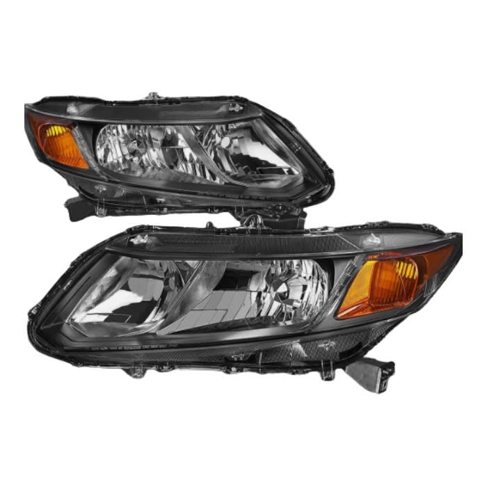 FOCOS DELANTEROS HONDA CIVIC 12-15 (COUPE/SEDAN) - BLACK AMBER2