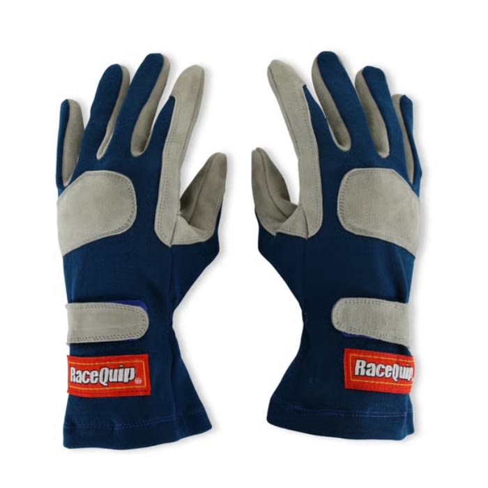 GUANTES DE PILOTO IGNIFUGOS 1 CAPA - RQP 351 AZUL - TALLA M  | RACEQUIP1