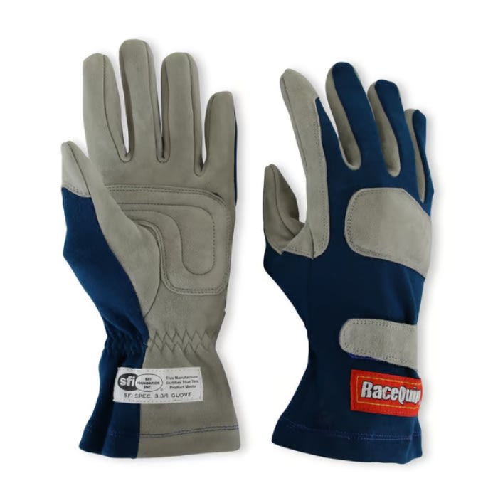 GUANTES DE PILOTO IGNIFUGOS 1 CAPA - RQP 351 AZUL - TALLA M  | RACEQUIP4