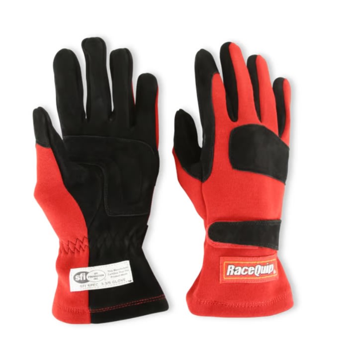 GUANTES DE PILOTO IGNIFUGOS 2 CAPAS - RQP 355 ROJO - TALLA M  | RACEQUIP4
