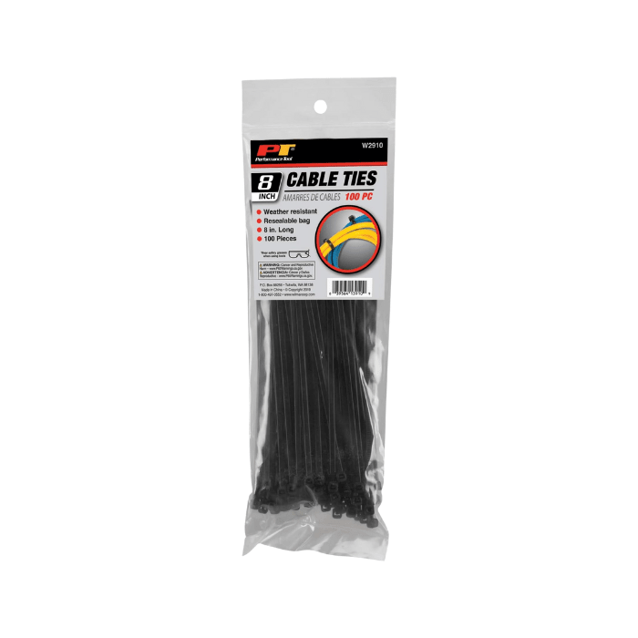 100 AMARRAS PLASTICAS PARA CABLES 8inch (20CMS)| PERFORMANCE TOOL1
