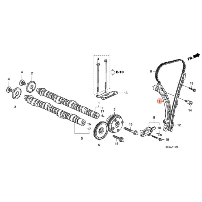 BRAZO TENSOR CADENA DE DISTRIBUCION HONDA K24 | OEM HONDA2