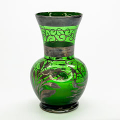 Florero silver overlay verde- 14cm 1