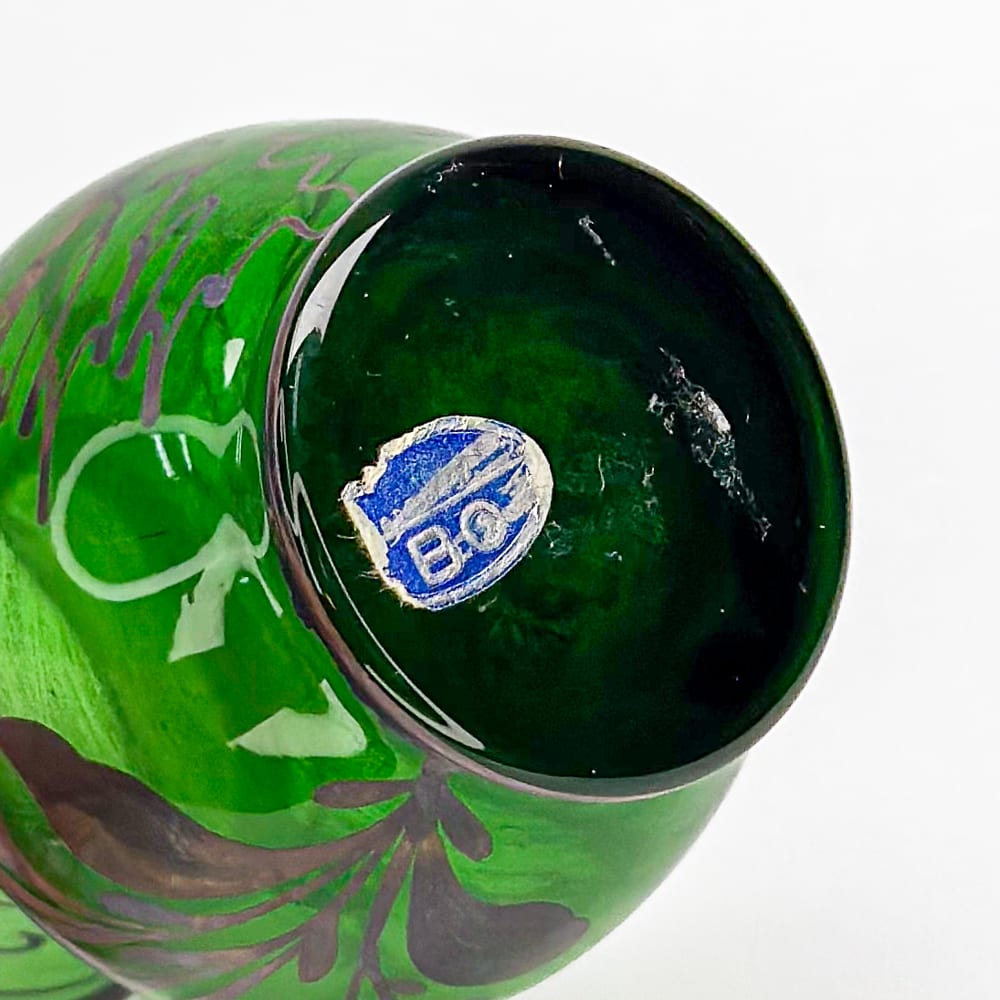 Florero silver overlay verde- 14cm3