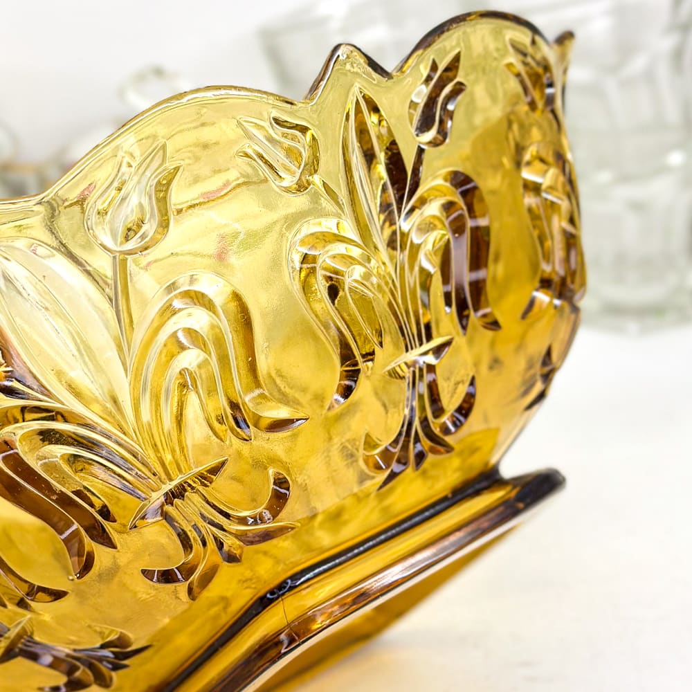 Fuente Depression glass ambar - 23cm3