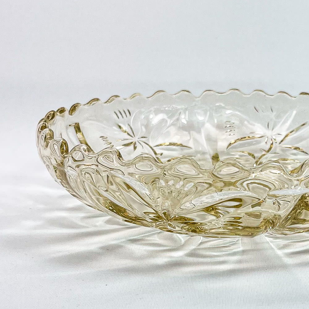 Fuente vidrio prensando ambar - 22cm1