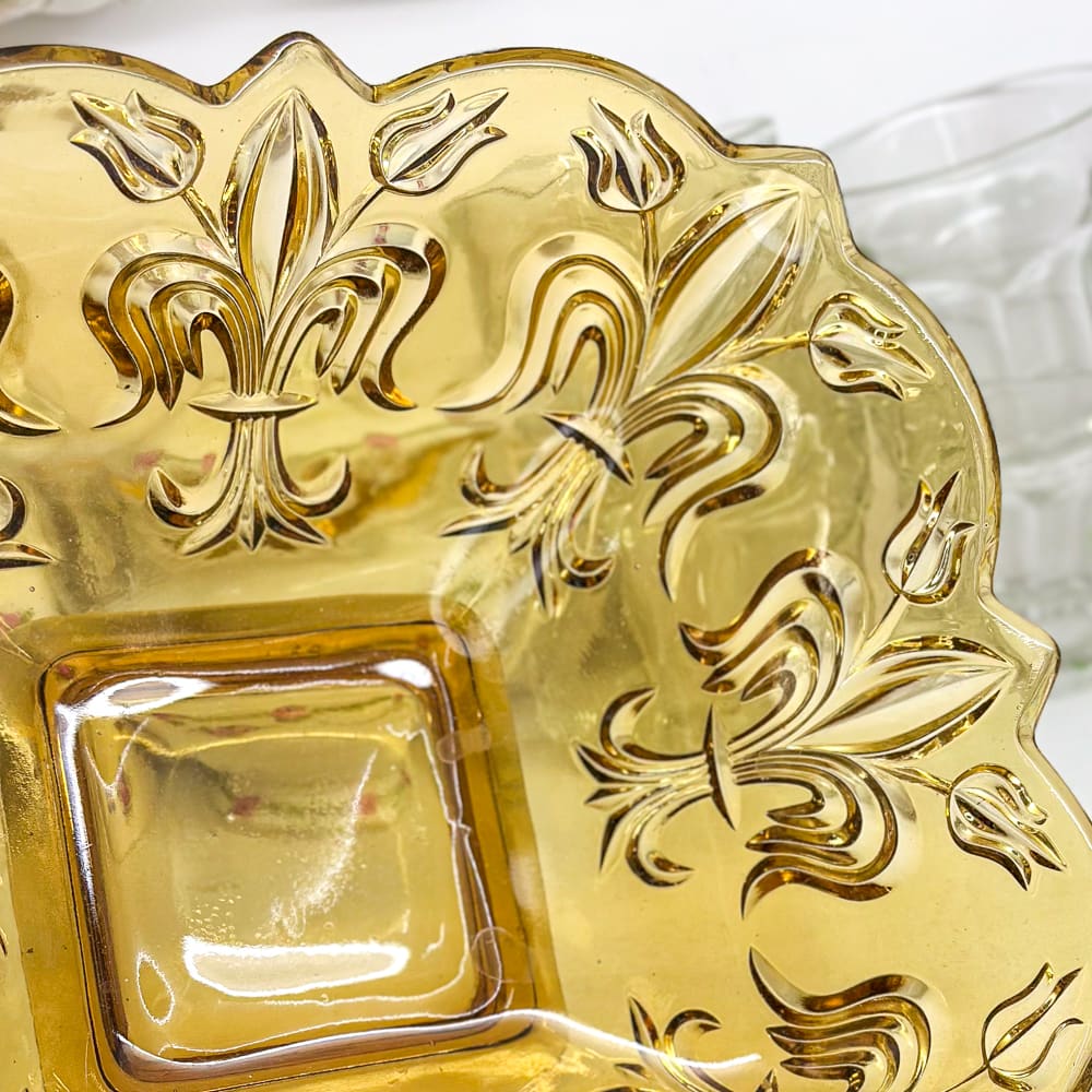 Fuente Depression glass ambar - 23cm5