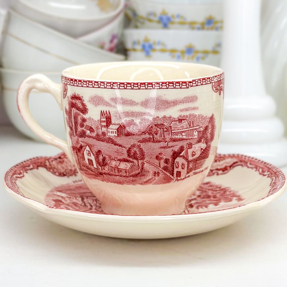 Taza de té inglesa roja - 200cc1