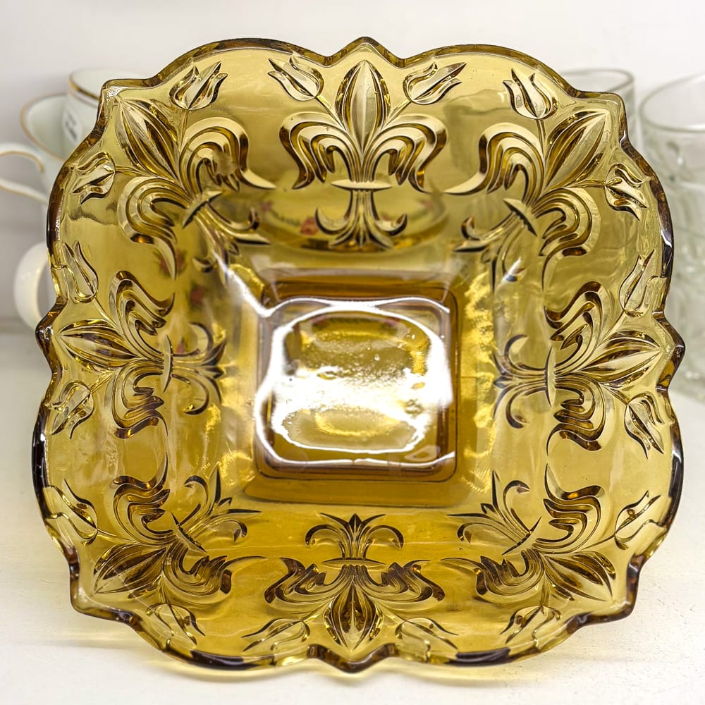 Fuente Depression glass ambar - 23cm2