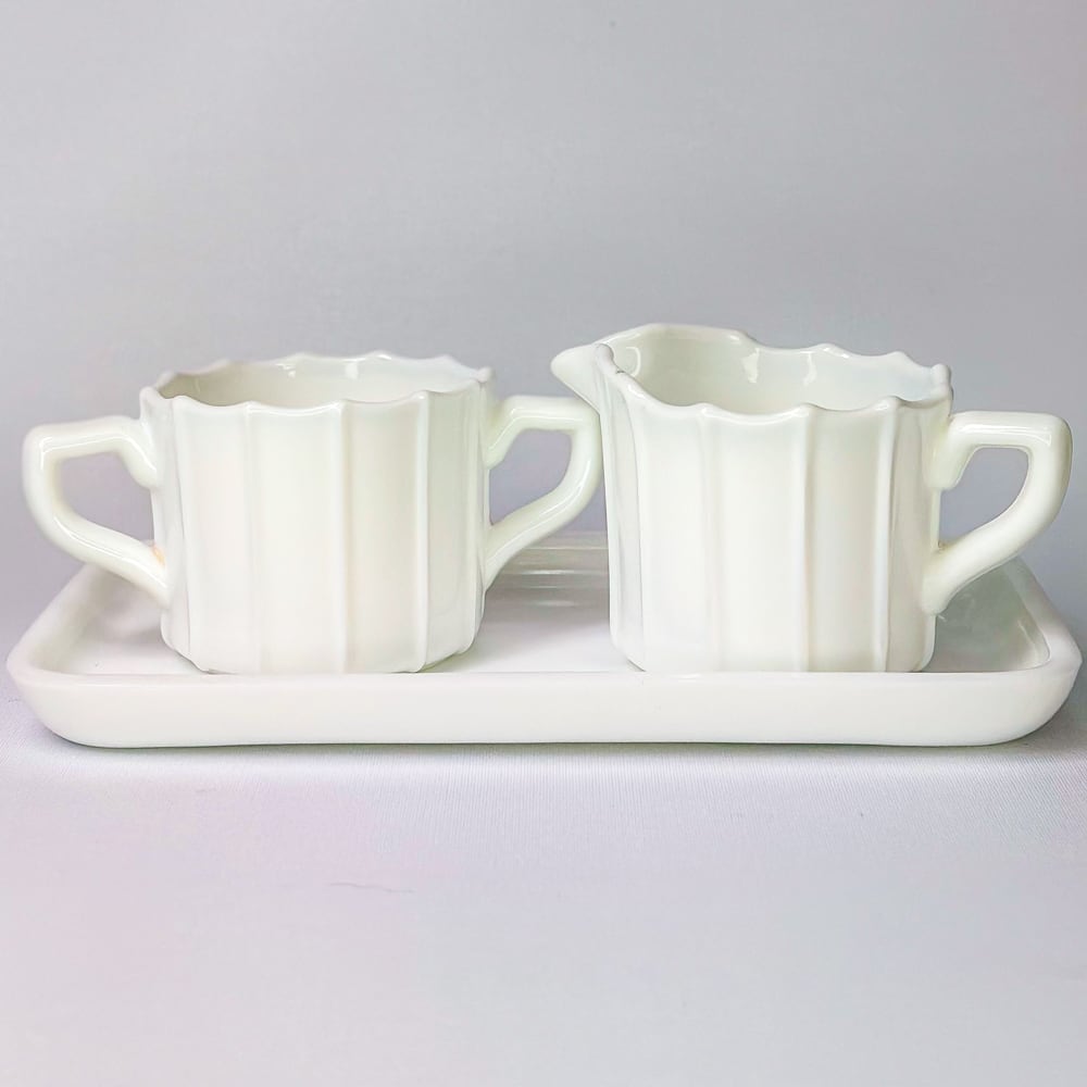 Set de lechero y terronero Milk glass4