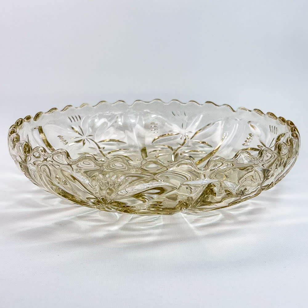 Fuente vidrio prensando ambar - 22cm2