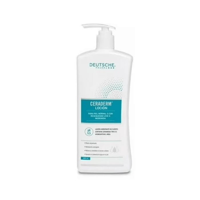 CERADERM LOCIÓN PARA PIEL NORMAL O CON RESEQUEDAD LEVE MODERADA 500ML DET