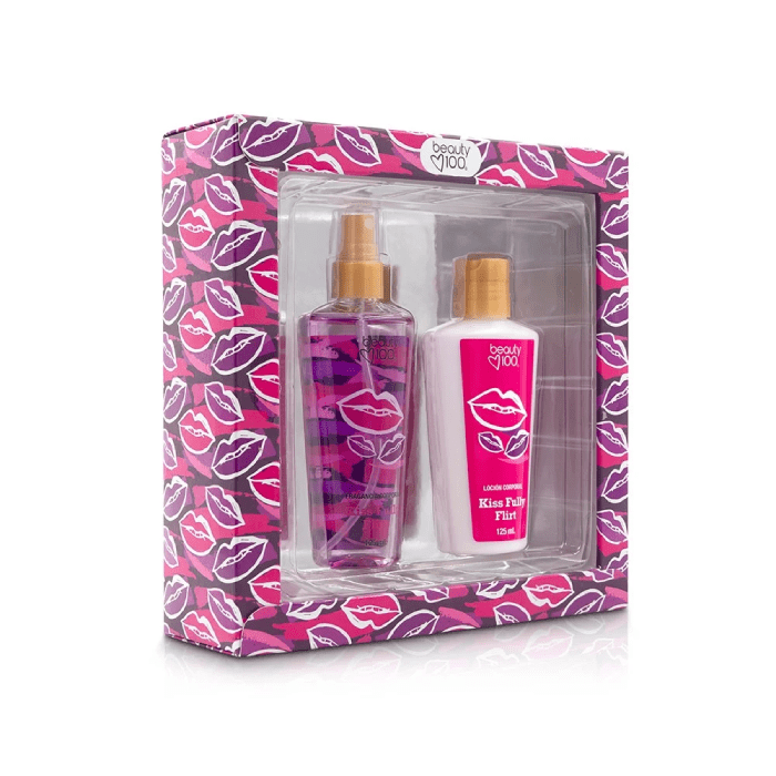 B100 ESTUCHE KISS FULLY FLIRT BODY SPLASH 125 ML +LOCIÓN CORPORAL 125 ML