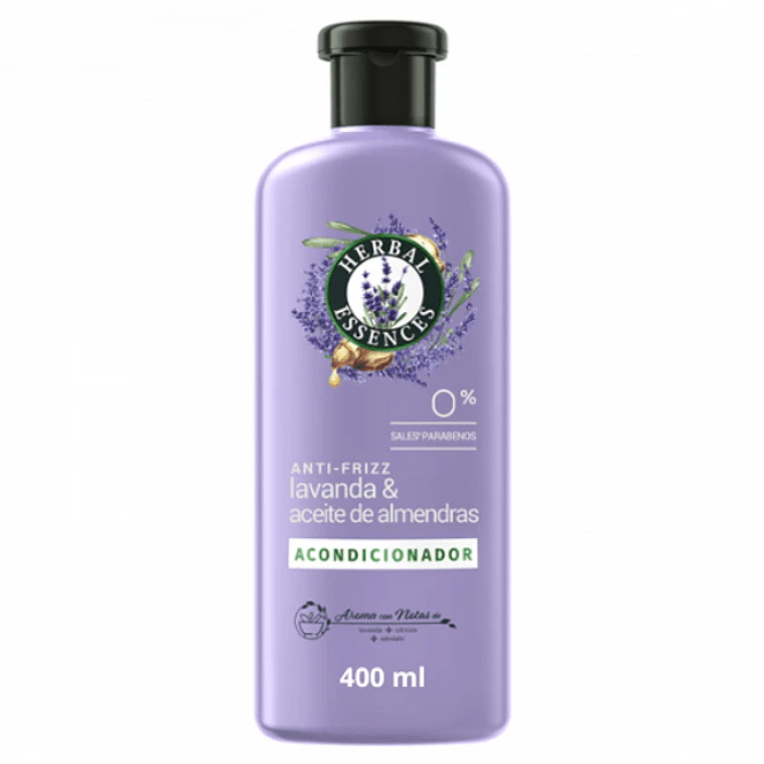 HERBAL ESSENCES ACONDICIONADOR LAVANDA Y ACEITE DE ALMENDRA 400 ML DET.