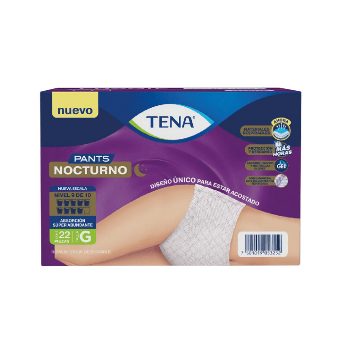 TENA PANTS NOCTURNO 22U TALLA G DET.