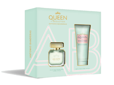 ESTUCHE ANTONIO BANDERAS QUEEN OF SEDUCTION EAU DE TOILETTE 50 ML + LOCIÓN CORPORAL 75 ML DET.1