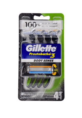 GILLETTE PRESTOBARBA 3 HOJAS BODY SENSE 4 MÁQUINAS DES.1