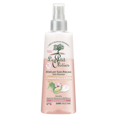 LE PETIT OLIVIER SPRAY DESENREDANTE SIN ENJUAGUE CABELLO NORMAL ALMENDRA DULCE Y CREMA DE ARROZ 150 ML1