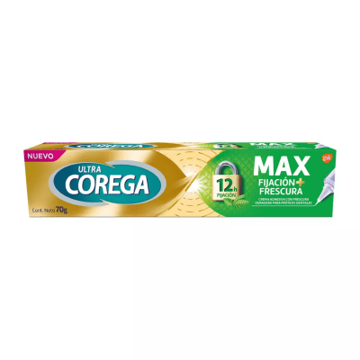 COREGA ULTRA MÁXIMA FUERZA FIJACIÓN + CONFORT CREMA 70 G DET.1